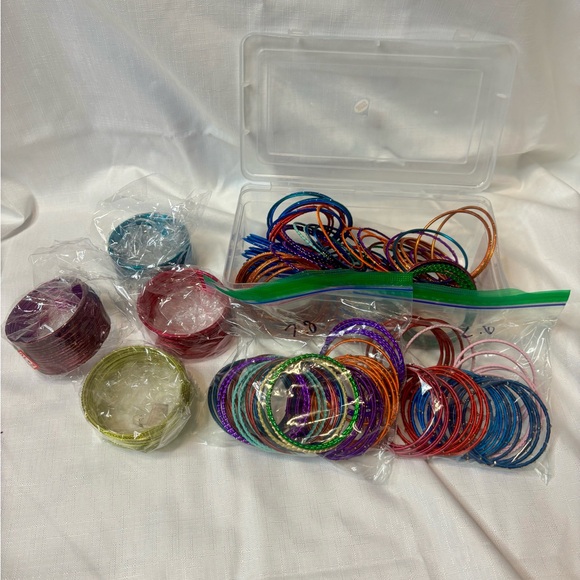Lot of 75 NEW Colorful Indian Party Bangle Assorted Sizes and Colors - Picture 2 of 5